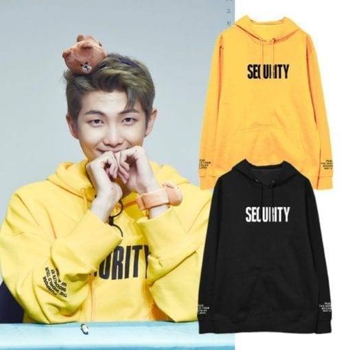 BTS RAPMONSTER Security Unisex Hoodie Bangtan Fashion Hoddies & Jackets cb5feb1b7314637725a2e7: B|W|Grey|Pink|Red|Yellow