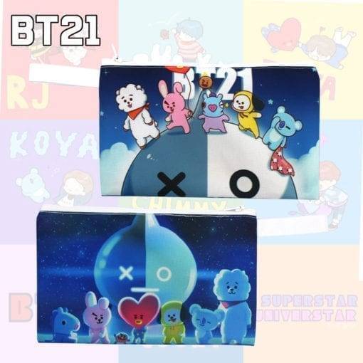 BT21 Notebook+Pencil Case+Ballpoint Pen+Keychain Pendant School Gift Set BT21 Notebook Stationery Brand Name: ohcomics