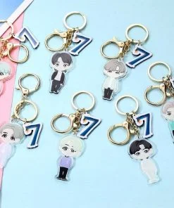 BTS Map Of The Soul 7 Cartoon Key Chain BTS MAP OF THE SOUL 7 Key Chain Color: RM|J-HOPE|JIMIN|JIN|SUGA|JK|V 