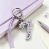 BTS Purple Floral Number 7 Keychain – ARMY Bag Charm