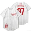 Jungkook 97 Bangtan Baseball Jersey – White Pinstripe Kpop Concert Outfit