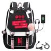 BTS World Tour Arirang Member Names Backpack - Pink Black K-Pop School Bag